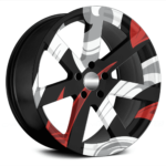 Set 4 Folii Imprimate Outdoor cu EcoSolvent, autoadezive, pentru decorarea jantelor auto, dimetru 60 cm, model FJT-17 - imagine 3