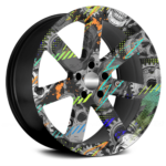 Set 4 Folii Imprimate Outdoor cu EcoSolvent, autoadezive, pentru decorarea jantelor auto, dimetru 60 cm, model FJT-20 - imagine 3