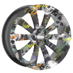 Set 4 Folii Imprimate Outdoor cu EcoSolvent, autoadezive, pentru decorarea jantelor auto, dimetru 60 cm, model FJT-20 - imagine 4