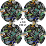 Set 4 Folii Imprimate Outdoor cu EcoSolvent, autoadezive, pentru decorarea jantelor auto, dimetru 60 cm, model FJT-20 - imagine 5