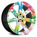 Set 4 Folii Imprimate Outdoor cu EcoSolvent, autoadezive, pentru decorarea jantelor auto, dimetru 60 cm, model FJT-33 - imagine 3