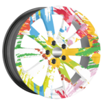 Set 4 Folii Imprimate Outdoor cu EcoSolvent, autoadezive, pentru decorarea jantelor auto, dimetru 60 cm, model FJT-33 - imagine 4