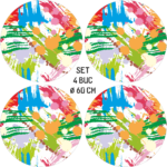 Set 4 Folii Imprimate Outdoor cu EcoSolvent, autoadezive, pentru decorarea jantelor auto, dimetru 60 cm, model FJT-33 - imagine 5