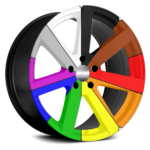 Set 4 Folii Imprimate Outdoor cu EcoSolvent, autoadezive, pentru decorarea jantelor auto, dimetru 60 cm, model FJT-35 - imagine 3