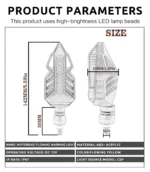 Set 2 lampi Semnalizare Moto, model T-SHAPE ARROW, tensiune 12V - imagine 5