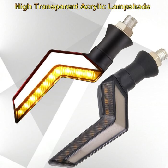 Set 2 lampi Semnalizare Moto, model BUMERANG, cu 2 functii, pozitie si semnalizare, tensiune 12V - imagine 1
