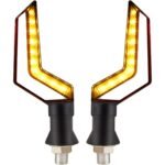 Set 2 lampi Semnalizare Moto, model BUMERANG, cu 2 functii, pozitie si semnalizare, tensiune 12V - imagine 3